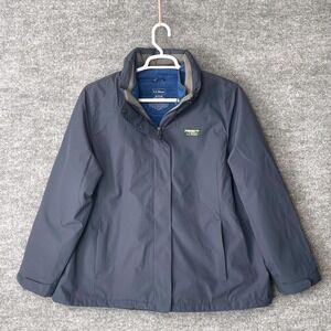 LL Bean Womens 3-in-1 System Jacket Carbon Navy Blue Fleece Liner 502482 2X Plus